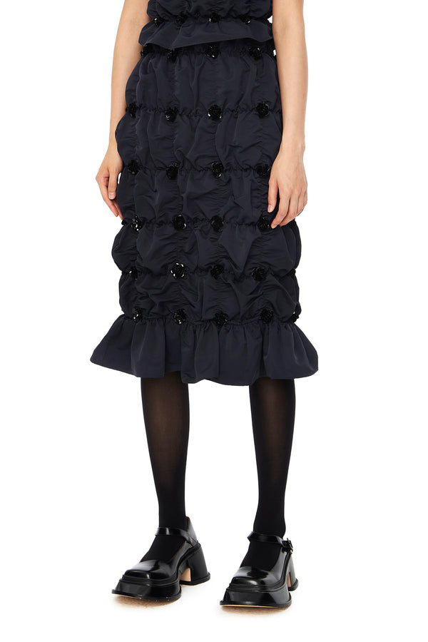 SHUSHUTONG pleated mid skirt aw21sk08 dark blue